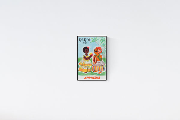 1960s Vintage Air India Fiji Poster