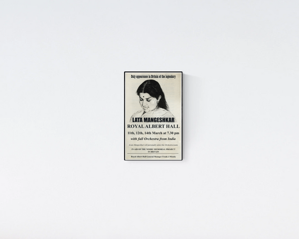 1974 Vintage Lata Mangeshkar Concert Poster