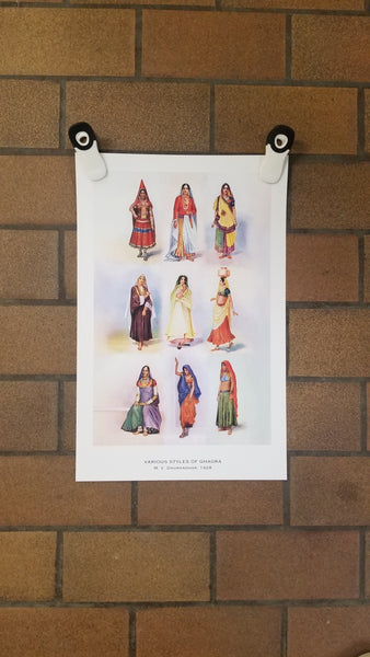 'Various Styles of Ghagra' Print