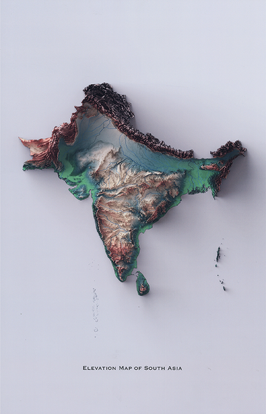 Elevation Map of South Asia
