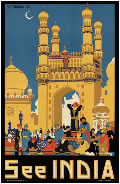 1920s 'See India: Hyderabad' Travel Poster