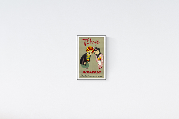 1960s Vintage Air India Tokyo Poster