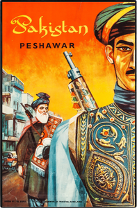 1963 Vintage Pakistan Peshawar Travel Poster