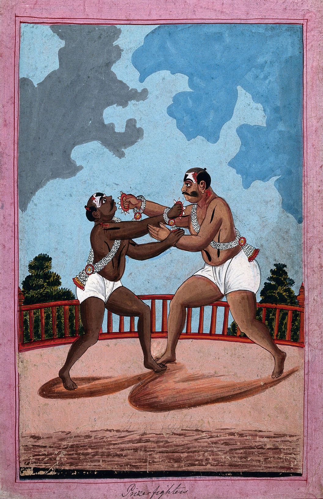 1840 painting of "A Pair of Prize Wrestlers"