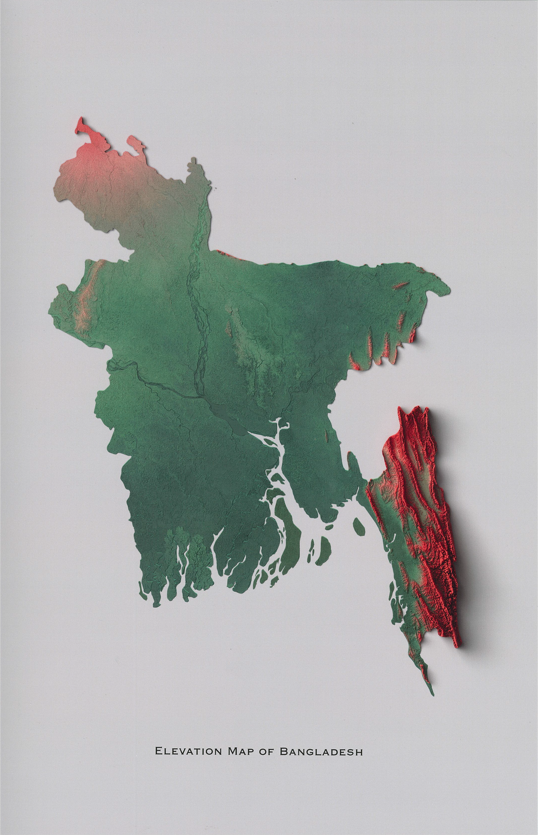 Elevation Map of Bangladesh – Brown History
