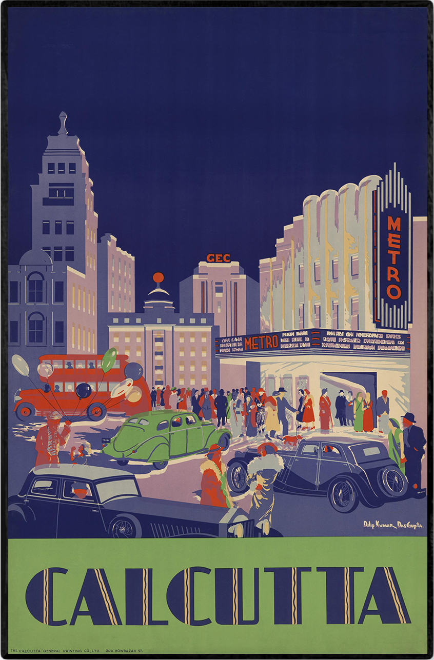 1938 Calcutta Travel Poster