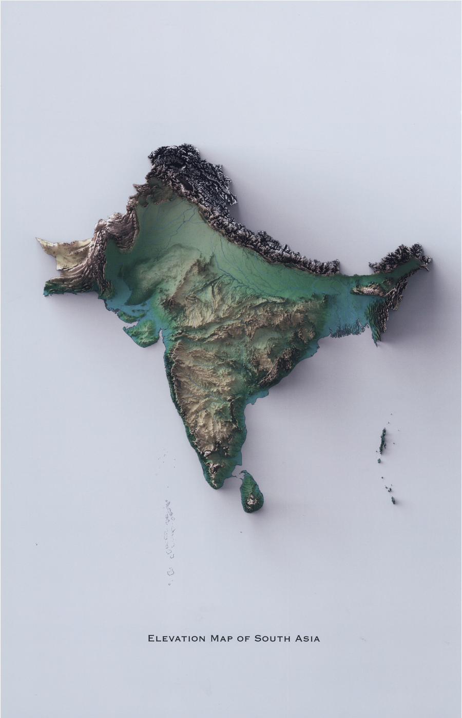 Elevation Map of South Asia – Brown History