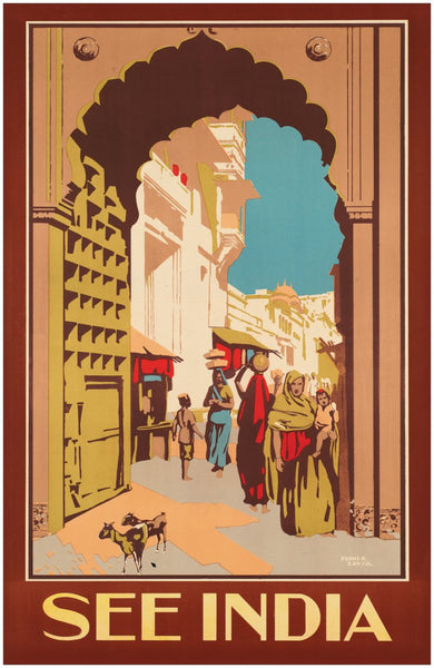 1920s 'See India' Travel Poster