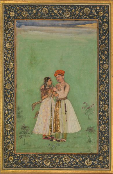 "Shah Shuja with a Beloved" by Govardhan (1632)