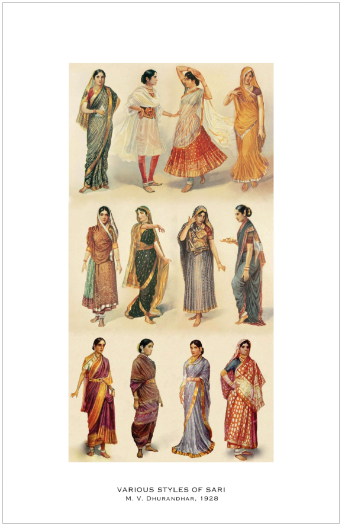 'Various Styles of Sari' Print