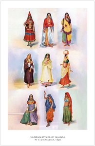 'Various Styles of Ghagra' Print