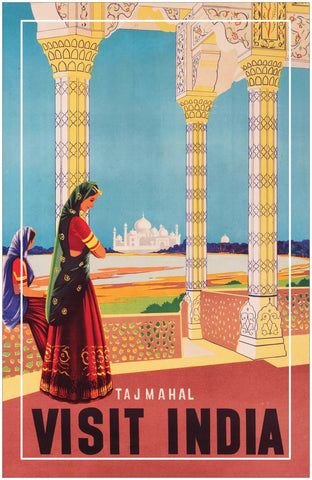1950s 'Visit India: Taj Mahal' Travel Poster